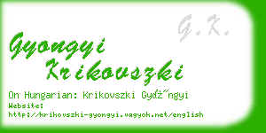 gyongyi krikovszki business card